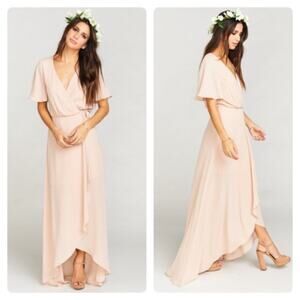 SHOW ME YOUR MUMU Sophia Wrap Dress Dusty Blush Crispy